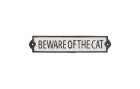 Esschert Design Wandschild Beware of the cat 25.8 cm, Schwarz/Weiss