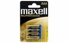 Maxell Europe LTD. Batterie AAA Super Alkaline 4 Stück, Batterietyp: AAA