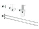 GROHE Badezimmer-Set Essentials Cube Chrom, 4 in 1, Befestigung