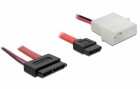DeLock Slim-SATA-Kabel rot, Molex Strom, 30 cm, Datenanschluss