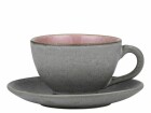 Bitz Kaffeetasse 240 ml, 6 Stück, Grau/Rosa, Material: Steinzeug