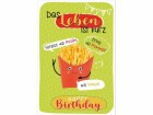Susy Card Geburtstagskarte Pommes mit Wackelaugen 11.5 x 17 cm