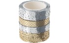 Folia Washi Tape Spitzenbordüre, 4 Stück, Detailfarbe: Silber