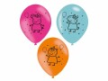 Amscan Luftballon PeppaPig 6 Stück, Latex, Packungsgrösse: 6