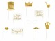 Partydeco Partyaccessoire Photo Booth Wedding Set 10-teilig, Gold