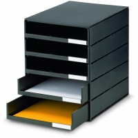STYRO Schubladenbox schwarz 16-800190 5 Fächer, Kein
