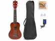 MAX Ukulele UKEY Set Soprano Dunkel Natur