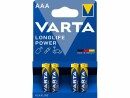 Varta Batterie Longlife Power AAA 4 Stück, Batterietyp: AAA