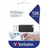 Verbatim USB DRIVE 2.0 PIN STRIPE 128GB BLACK  NMS