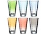 Leonardo Trinkglas Optic Pastell 300 ml, 6 Stück, Mehrfarbig