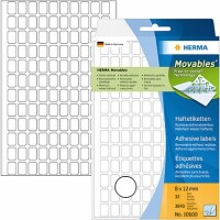 HERMA     HERMA Etiketten Movables 8×12mm 10600 weiss, non perm. 3840