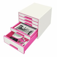 Leitz Schubladenbox WOW Cube A4 52142023 weiss/pink, 5