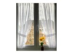 Hubatka Tagvorhang Vitrage Spitzen-Vitragen 95 x 180 cm, Weiss