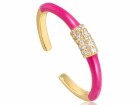 Ania Haie Fingerring Neon Pink Enamel Adjustable 925 Sterling