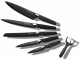 Kadastar Messer-Set Premium Black 6-teilig, Schwarz/Silber, Typ