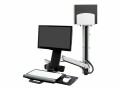Ergotron StyleView - Sit-Stand Combo System With Medium Silver CPU Holder