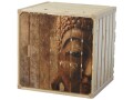 Holz Zollhaus Holzharasse Buddha mit Tür, 35 x 35 cm