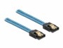 DeLock SATA-Kabel UV Leuchteffekt blau 20 cm, Datenanschluss