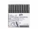 Uni Fineliner PIN Etui, 12 Stück, Strichstärke: 0.03 mm