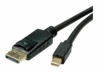 ROLINE Mini DisplayPort Kabel, v1.4, mDP - DP, ST - ST, schwarz, 1 m