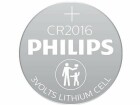 Philips Knopfzelle Knopfzelle Lithium CR2016 2 Stück