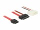 Bild 1 DeLock Slim-SATA-Kabel rot, Molex Strom, 50 cm, Datenanschluss