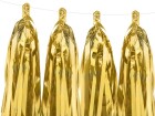 Partydeco Girlande Quasten 1.5 m, Gold, 12 Pompons, Detailfarbe