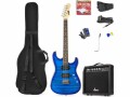 MAX E-Gitarre GigKit Quilted Style Blau, Gitarrenkoffer