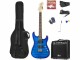 MAX E-Gitarre GigKit Quilted Style Blau, Gitarrenkoffer
