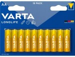 Varta Batterie Longlife AA 10 Stück, Batterietyp: AA