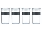 Bodum Vorratsglas Presso 4 Stück, 0.25 l, Schwarz/Transparent