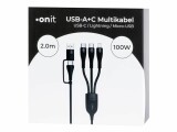 onit USB 2.0-Kabel USB A/USB C - Lightning/Micro-USB B/USB