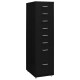 vidaXL Aktenschrank mit Rollen Schwarz 28x41x109 cm Metall