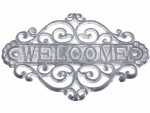 Chic Antique Schild Welcome 20 x 28 cm, Grau, Motiv