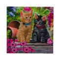 Crystal Art Card Kit "Cat Friends" 18 x 18 cm