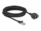 DeLock Patchkabel Verlängerungskabel Cat 6A, S/FTP, 5 m, Schwarz