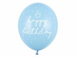 Partydeco Luftballon Happy Birthday Pastellblau Ø 30 cm, 6