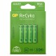 GP Batteries Recyko+, Akku 4xAAA NiMh, 950mAh, 1.2 Volt, GoGreen