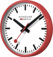 MONDAINE Wanduhr 250mm A990.11SBC rot/weiss, Ausverkauft