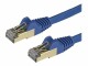 StarTech.com - 1m CAT6A Ethernet Cable, 10 Gigabit Shielded Snagless RJ45 100W PoE Patch Cord, CAT 6A 10GbE STP Network Cable w/Strain Relief, Blue, Fluke Tested/UL Certified Wiring/TIA - Category 6A - 26AWG (6ASPAT1MBL)