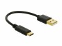 DeLock USB-Ladekabel USB A - USB C 0.15 m