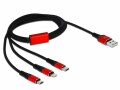 DeLock USB-Ladekabel 3-in-1 USB A - Lightning/Micro-USB B/USB C