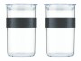 Bodum Vorratsglas Presso 2 Stück, 1 l, Schwarz/Transparent