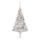 vidaXL Künstlicher Weihnachtsbaum Beleuchtung & Kugeln Silber 210 cm