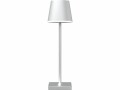 xoxo design ag Akku-Tischleuchte X2, 3W, 3000K, 38 cm, Silber, Dimmbar