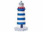 HobbyFun Mini-Figur Leuchtturm 7.5 cm, Detailfarbe: Blau, Weiss