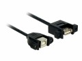 DeLock USB2.0-Kabel A-B: Buchse-Buchse, 0.25m, zum