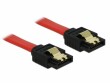 DeLock SATA3-Kabel rot, Clip, 10 cm, Datenanschluss Seite A