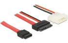 DeLock Slim-SATA-Kabel rot, Molex Strom, 50 cm, Datenanschluss