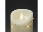 Konstsmide LED-Kerze Echtwachskerze, 8 cm x 14 cm, Cremeweiss